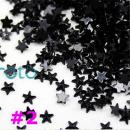 3D Nail Art Stars- Black-STR02